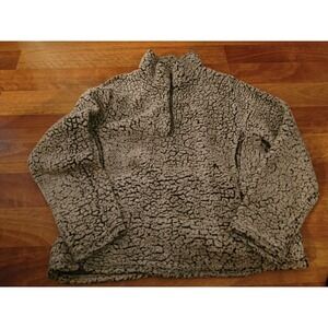 Linda Anderson Brown Sherpa Pullover XL
